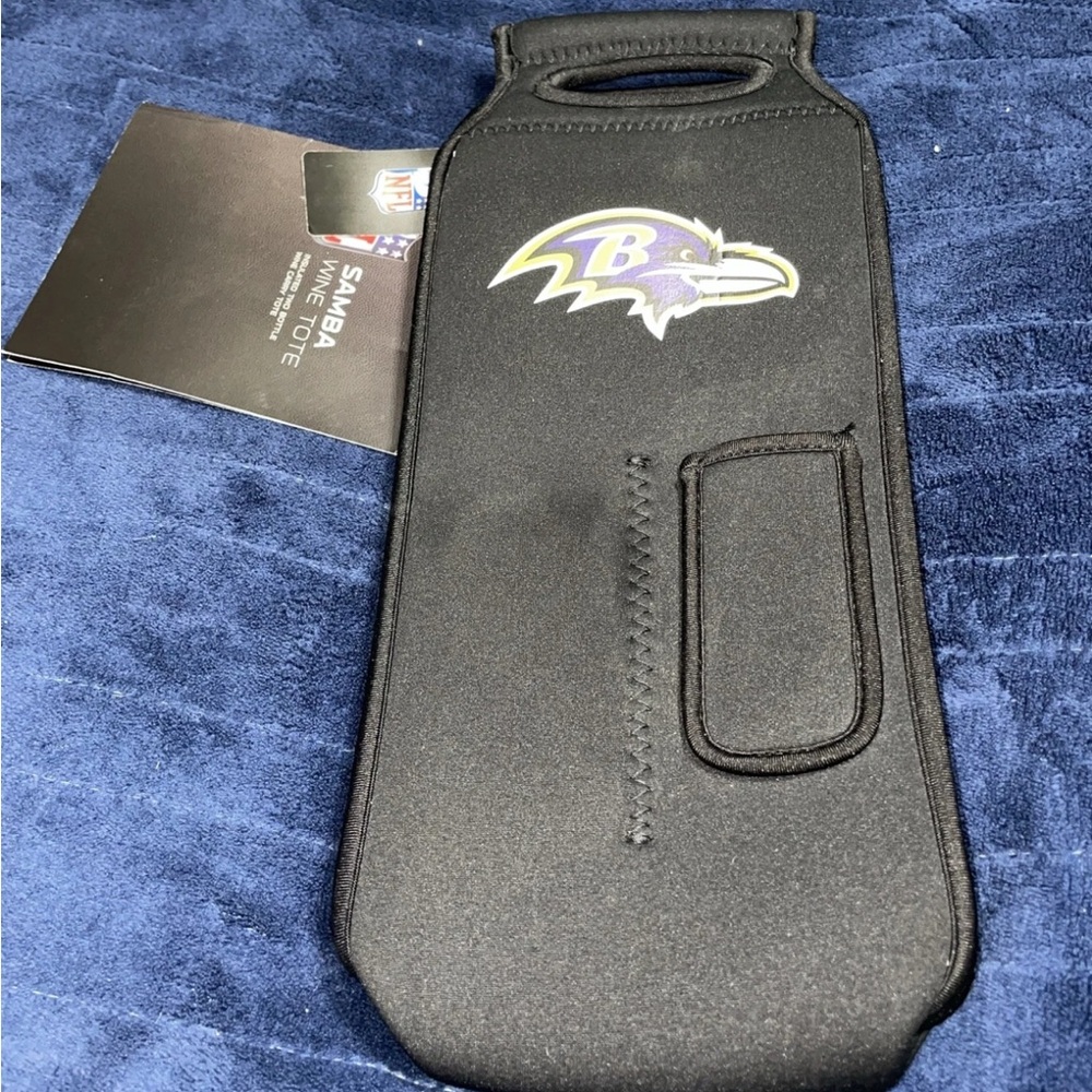 New! SAMBA Wine Insulated Tote Neoprene Baltimore Ravens Reusable Wine Gift Bag